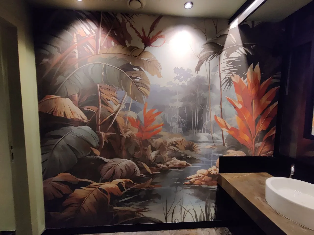 Image illustrating key points about the introduction of the blog on Custom made wallpaper mural by wallpapertwins, This project was installed in wayzata area for a bathroom project. .