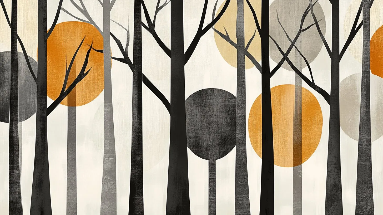 Main product image for Abstract Harmony of Forest Shapes Wall Mural