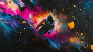 Alternative view of Cosmic Odyssey of the Floating Voyager Wall Mural