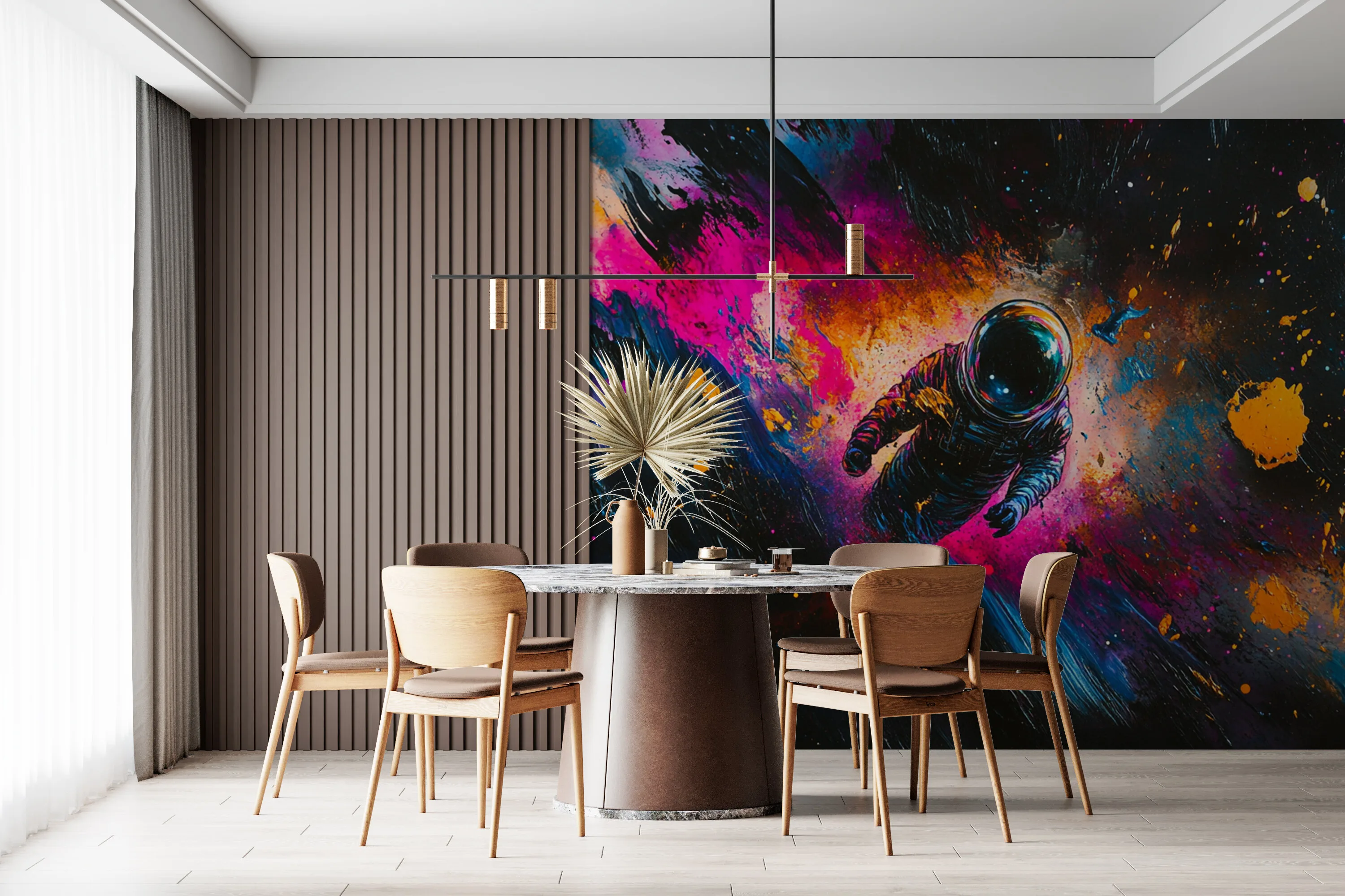 Rendered wallpaper image for Cosmic Odyssey of the Floating Voyager Wall Mural