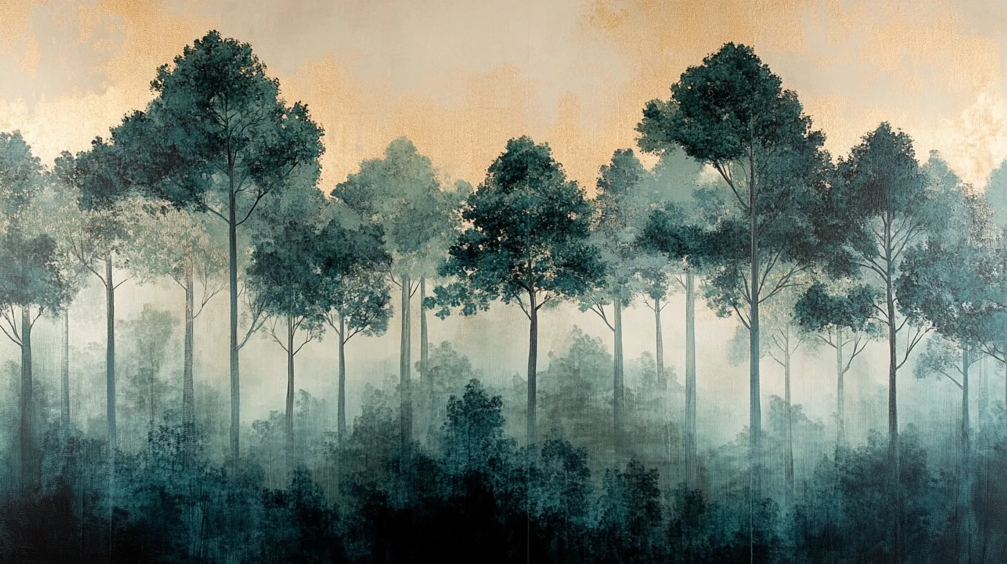Main product image for Echoes of Tranquil Canopy Wall Mural