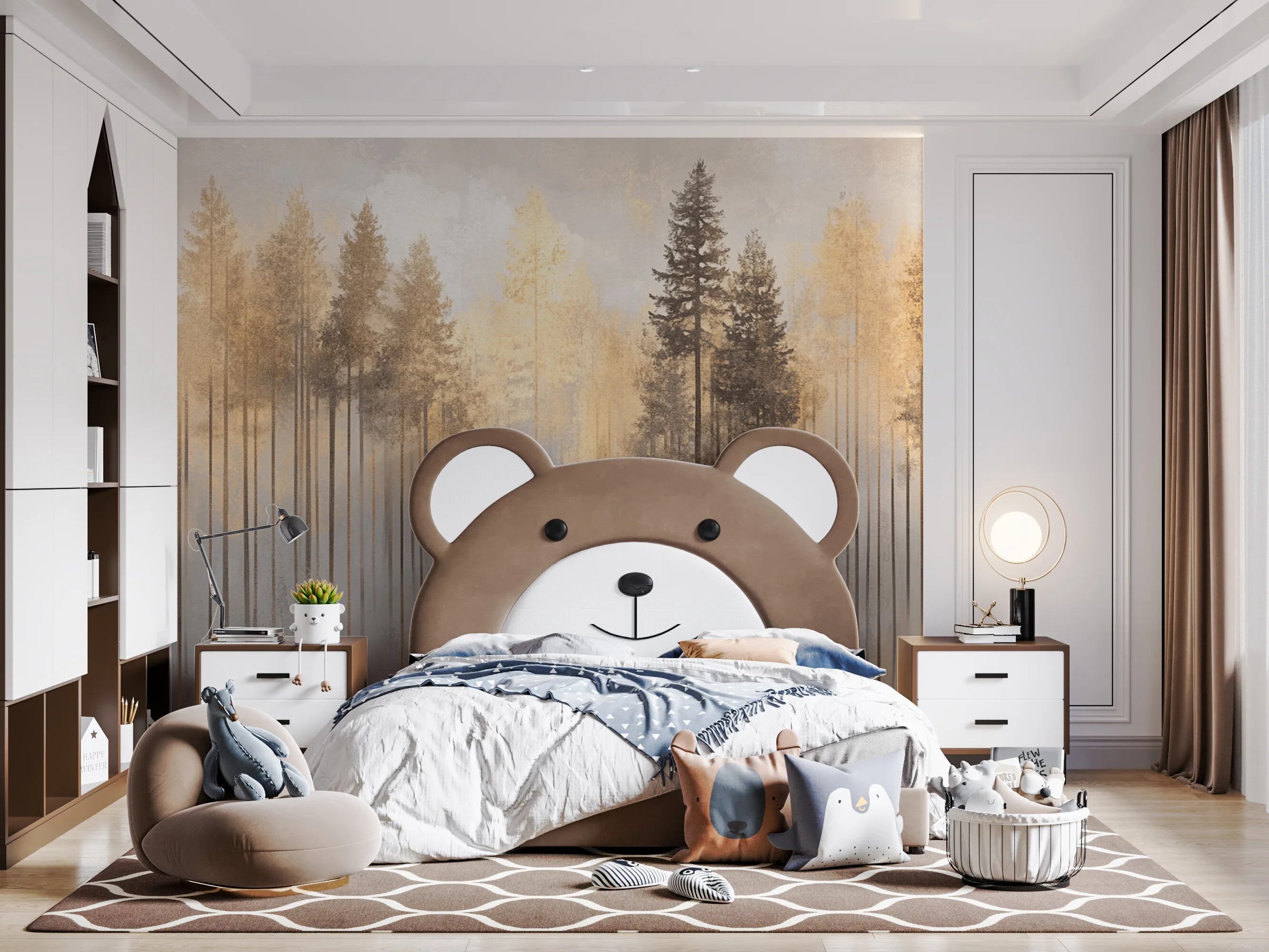 Rendered wallpaper image for Echoes of Tranquil Pines Wall Mural