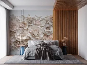 Decorative floral arrangement in soft neutral colors showcasing elegance and sophistication.||