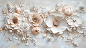 Alternative view of Elegant Floral Reverie Wall Mural