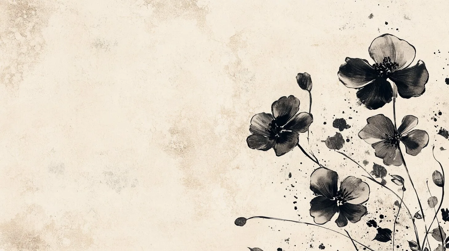 Main product image for Elegant Ink Bloom Wall Mural