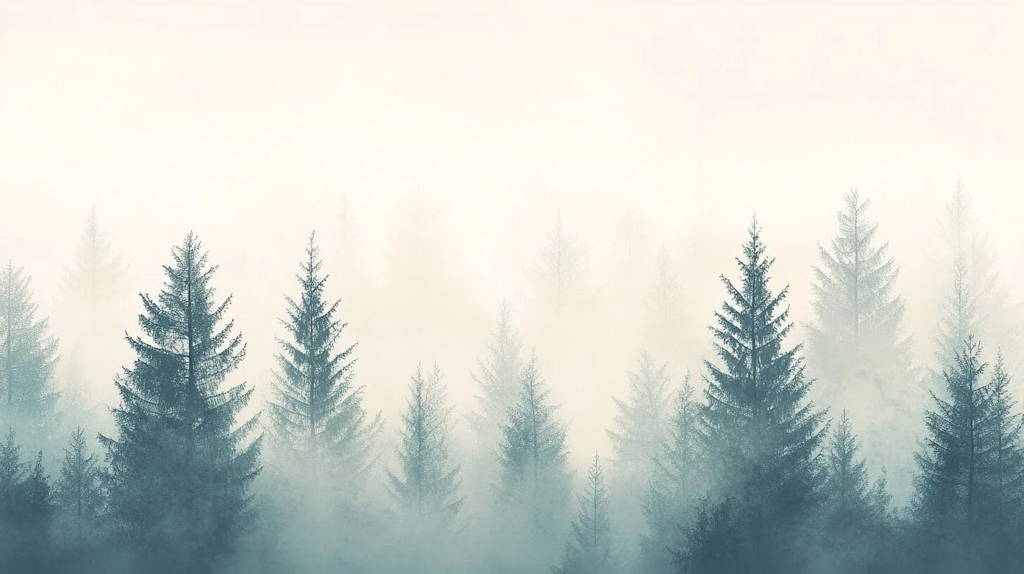 Main product image for Enchanted Stillness in a Foggy Forest Wall Mural