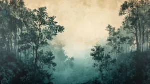 Alternative view of Ethereal Embrace of the Forest Wall Mural