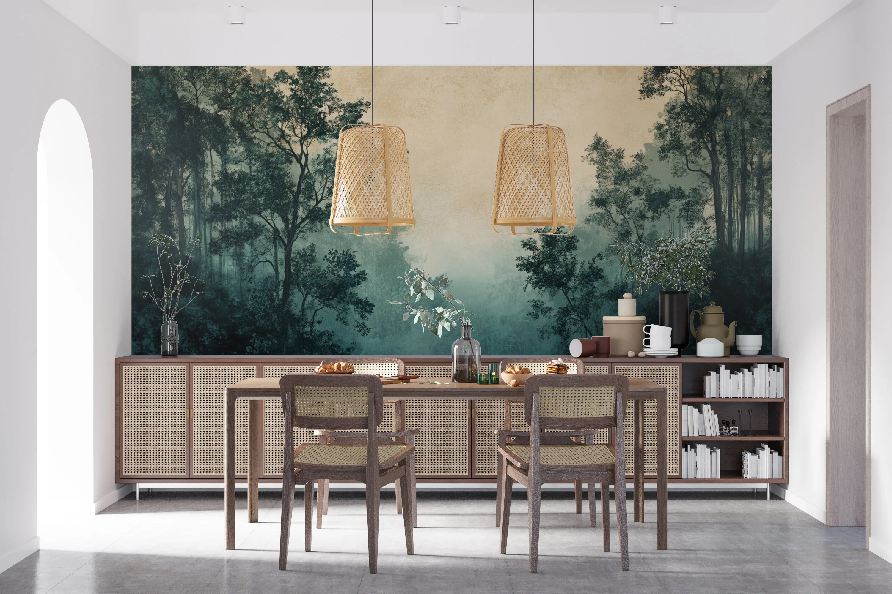 Rendered wallpaper image for Ethereal Embrace of the Forest Wall Mural