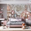 Intricate floral arrangement in soft shades of white and cream with pastel pink accents.
