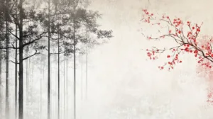 Alternative view of Serene Contrast in Nature's Embrace Wall Mural