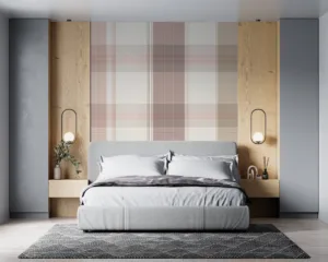 Elegant plaid textile pattern in soft beige|cream|and muted pink.