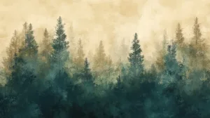 Alternative view of Serenity in the Heart of the Forest Wall Mural