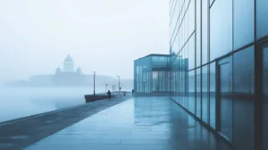 Alternative view of Tranquil Reflections of Modern Helsinki Wall Mural