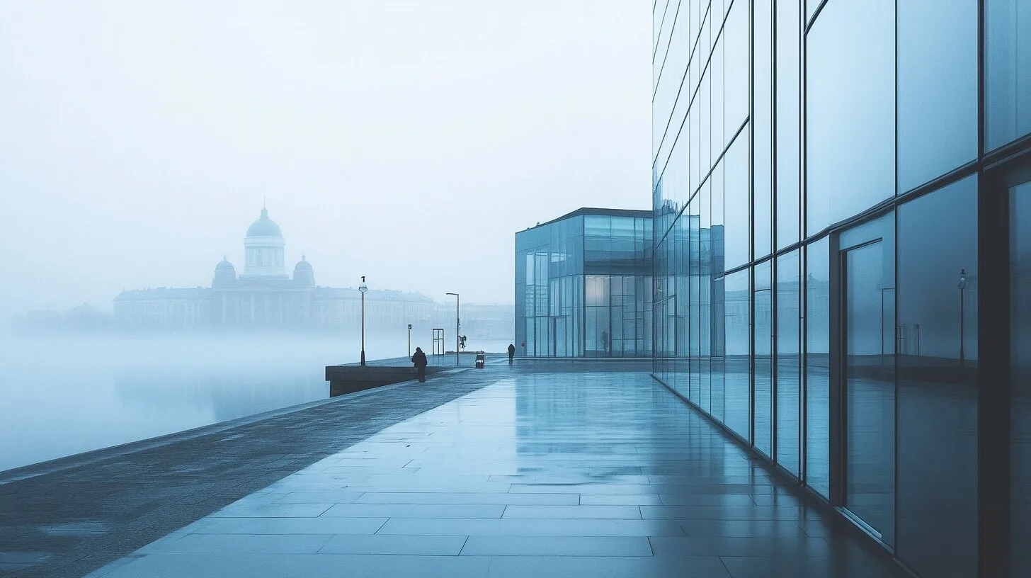 Main product image for Tranquil Reflections of Modern Helsinki Wall Mural