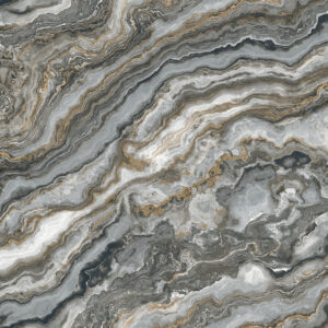 Abstract marble pattern with dominant grey swirls and hints of white and brown.