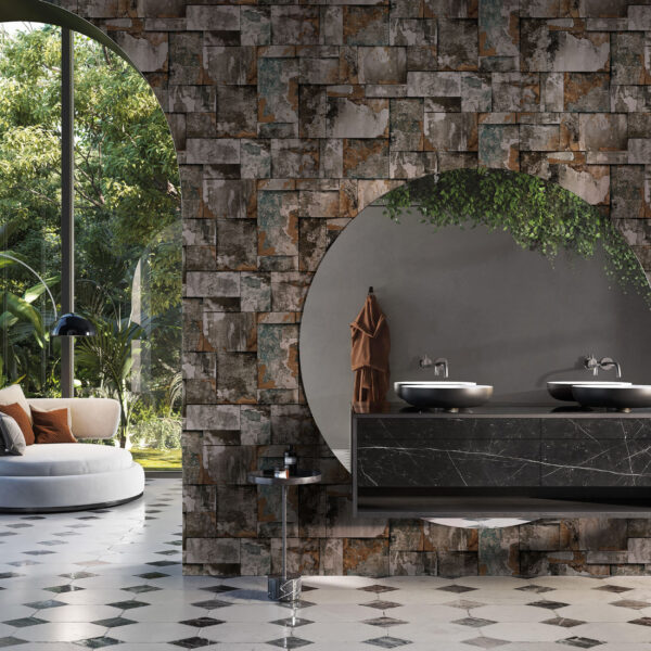 stone-like appearance in shades of grey