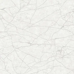 Light grey marble-patterned wallpaper with subtle vein details