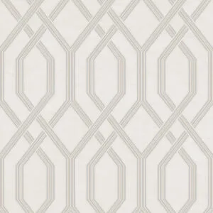 ivory geometric loop wallpaper modern design
