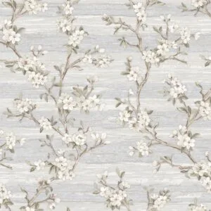 gray floral blossom wallpaper soft tones