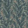 teal tropical banana leaf wallpaper modern