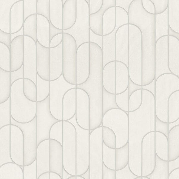 white geo loop wallpaper modern design