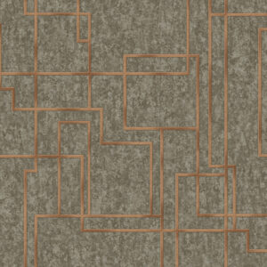 Olive and Copper Octagon Lines Geometric Wallpaper