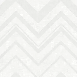 White Zigzag Geometric Wallpaper