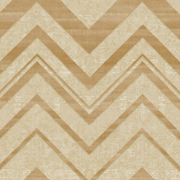 Beige Zigzag Patterned Wallpaper
