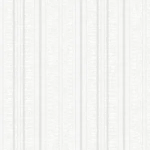 White Vertical Stripe Textured Wallpaper