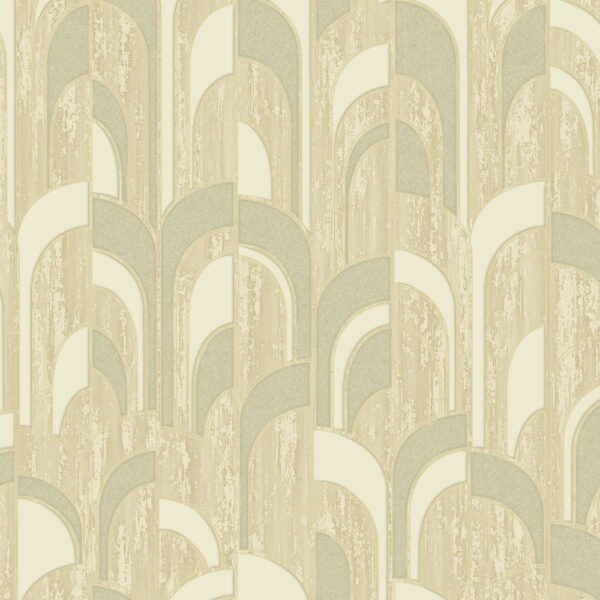 Beige Modern Arched Wallpaper