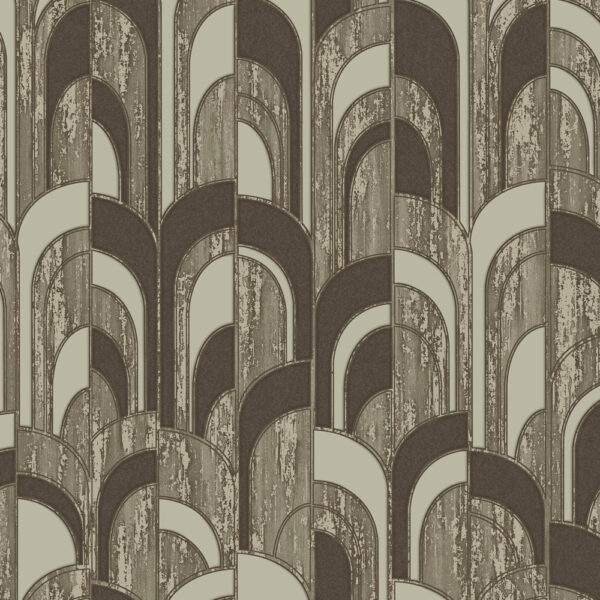 Taupe Arched Wallpaper