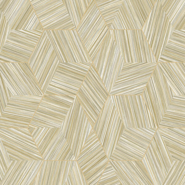 Beige Hexagon Line Pattern Wallpaper