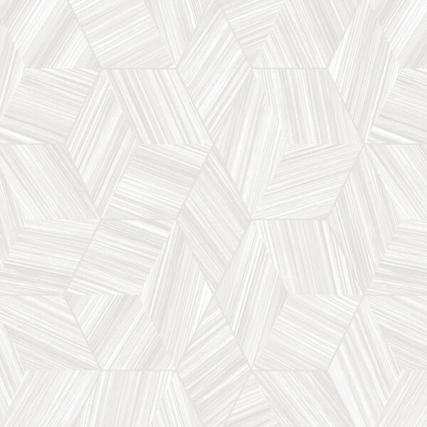 White Hexagon Line Pattern Wallpaper