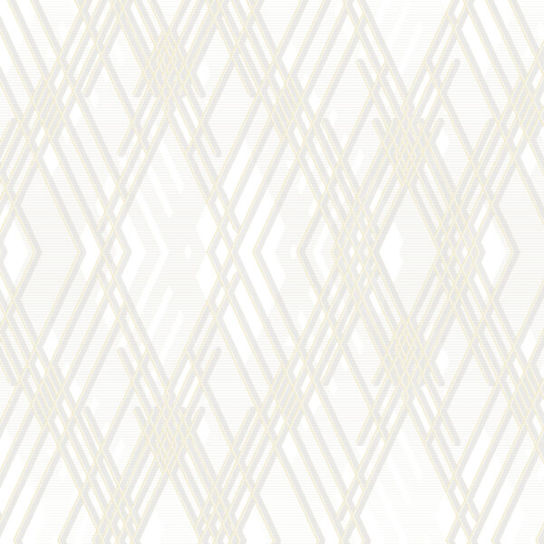 White Diamond Overlap Line Wallpaper