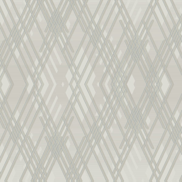 Grey Diamond Overlap Line Wallpaper