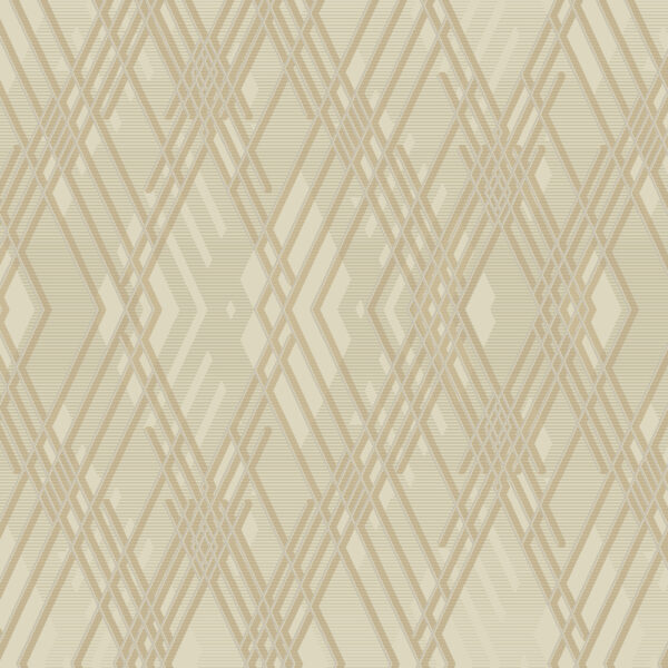 Beige Diamond Overlap Line Wallpaper