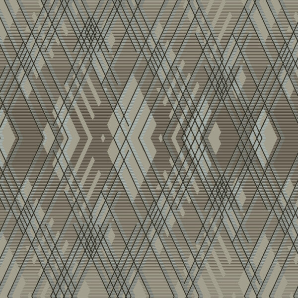 Taupe Diamond Overlap Line Wallpaper