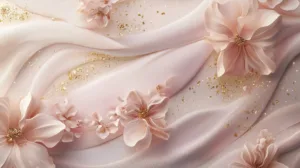 Alternative view of Whispers of Elegance in Bloom and Fabric Wall Mural