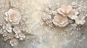 Alternative view of Whispers of Floral Grace Wall Mural