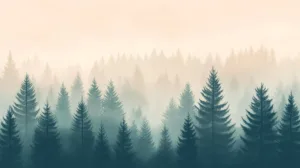 Alternative view of Whispers of Tranquil Pines Wall Mural
