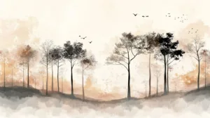 Alternative view of Whispers of Tranquility in a Forest Dreamscape Wall Mural