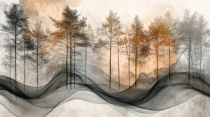 Alternative view of Whispers of Twilight Grove Wall Mural
