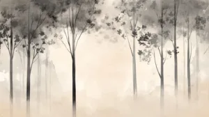 Alternative view of Whispers of a Misty Grove Wall Mural