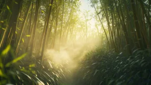 Alternative view of Whispers of the Bamboo Grove Wall Mural