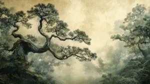Alternative view of Whispers of the Tranquil Grove Wall Mural