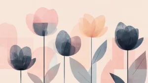 Alternative view of Abstract Floral Illustration Wall Mural