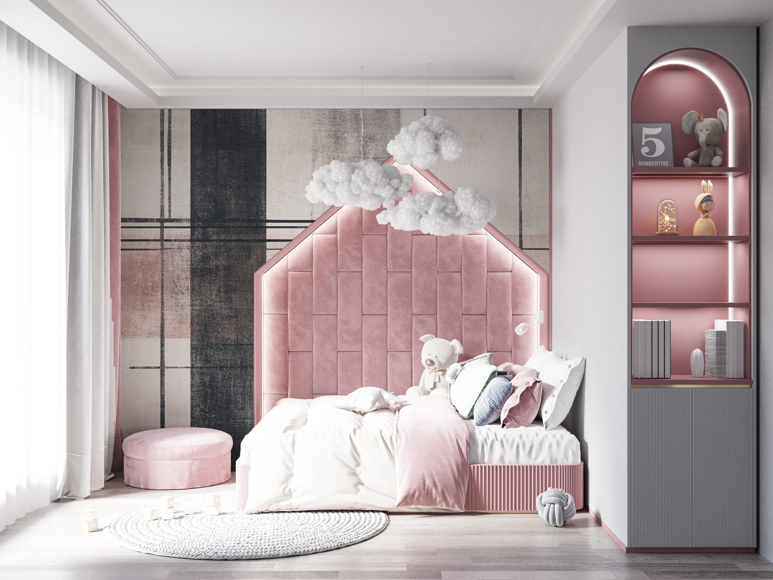 Rendered wallpaper image for Abstract Geometric Design Wall Mural