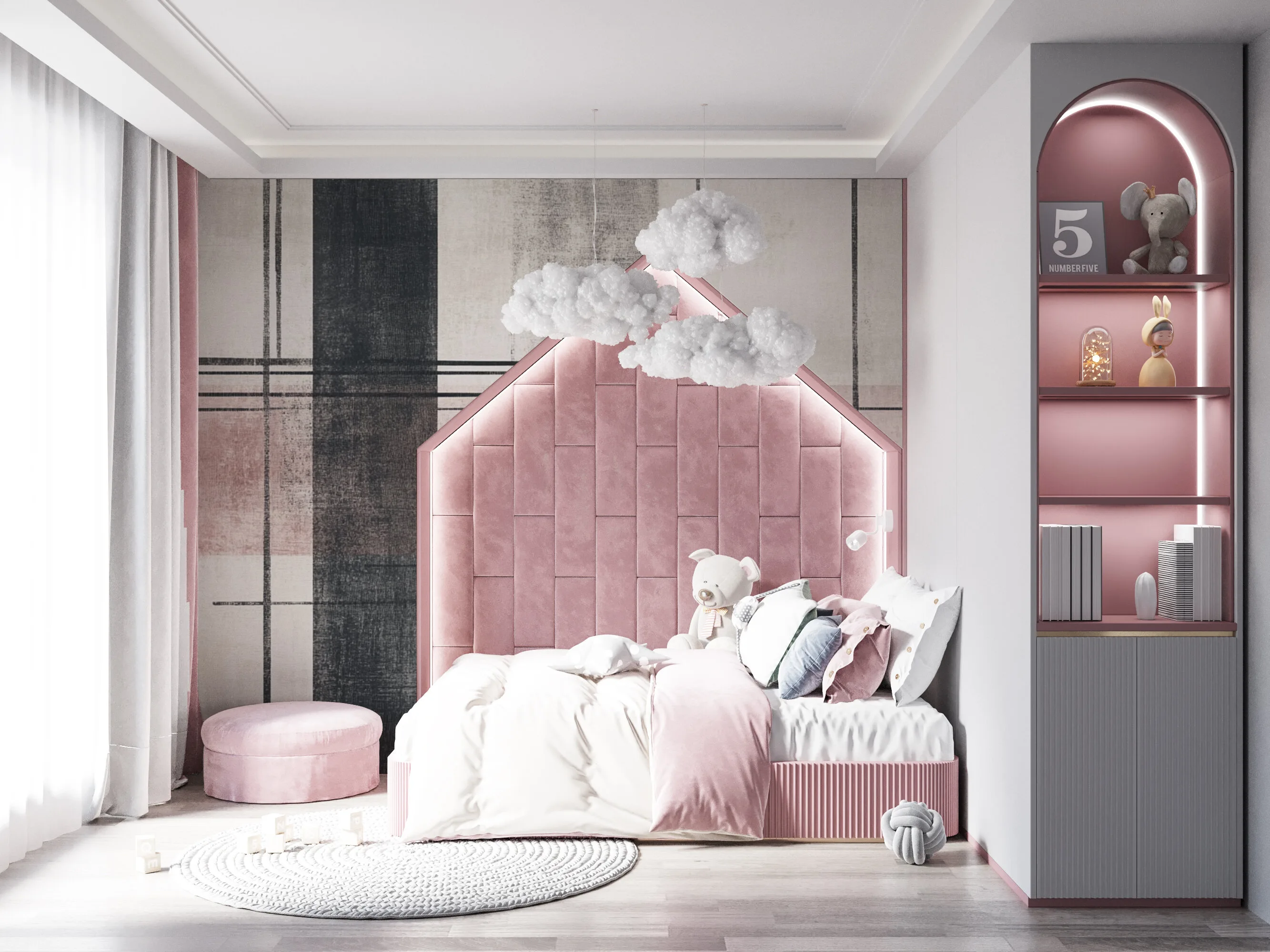 Rendered wallpaper image for Abstract Geometric Design Wall Mural