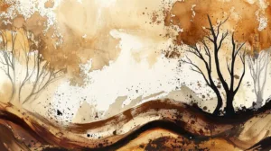 Alternative view of Abstract Natural Landscape Wall Mural