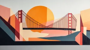 Alternative view of Abstract Representation of San Francisco Wall Mural